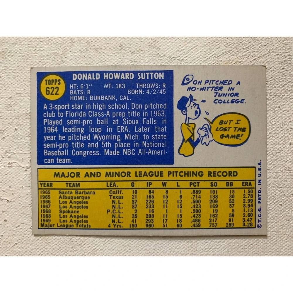 1970 Topps Set-Break #622 Don Sutton VG